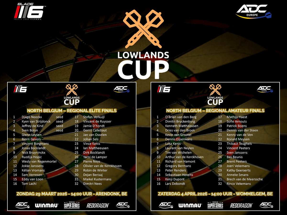 De deelnemersvelden van de ADC Lowlands Cup voor de regio North Belgium zijn bekend.